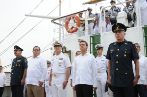 Zarpe Buque Escuela Cuauhtémoc. Foto: Semar