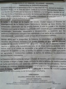 Volante Columna Armada. Foto: Especial