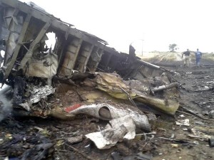 Zona del desastre del avión MH17. Foto: The Guardian