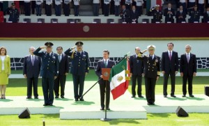 EPN durante la ceremonia en Campo Marte. Foto: Especial
